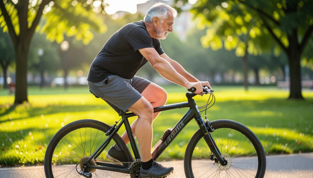 Senior fährt Rad