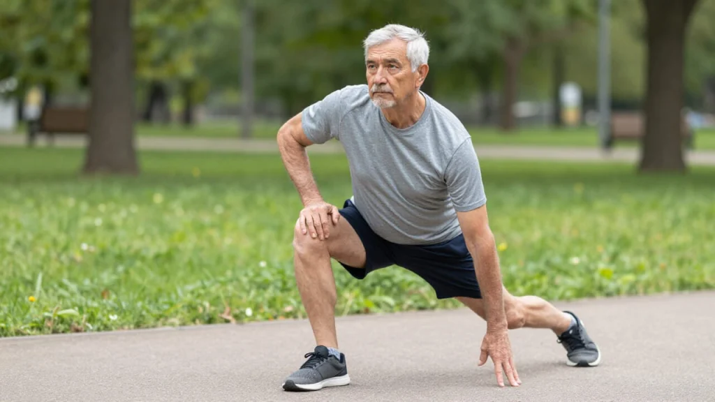 Das Knie streifen und den Schritt setzen, Tai Chi Bilder
