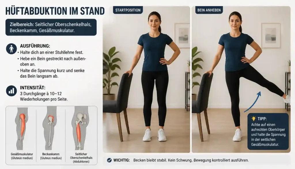 Hüftabduktion im Stand